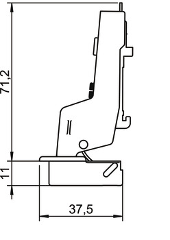 Balama Häfele Metalla M110 SM 105°, pentru ușă mobilier încadrată