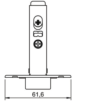 Balama Häfele Metalla M110 SM 105°, pentru ușă mobilier aplicată