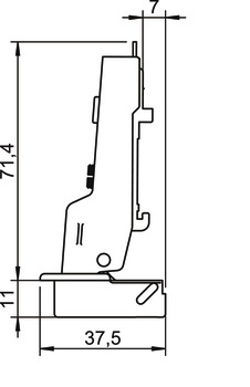 Balama Häfele Metalla M110 SM 105°, pentru ușă mobilier semiaplicată