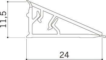 Profil antistrop triunghiular 24x11,5 mm, din 2 piese, înfoliat
