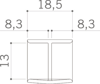 Element îmbinare H pentru plintă PVC, din plastic infoliat