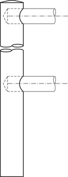 Suport pentru reling, sistem de reling, pentru 2 bare de 10 mm, stâlp de mijloc