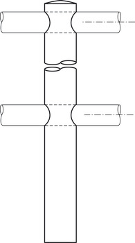 Suport pentru reling, sistem de reling, pentru 2 bare de 10 mm, piesă de capăt