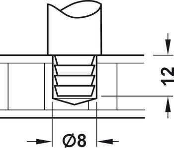 Suport pentru reling, sistem de reling, pentru 1 bară de 10 mm, stâlp de mijloc