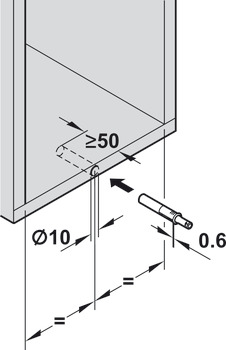 Opritor de ușă, pentru ajutor de deschidere mecanic Tip-On, versiune scurtă cu magnet