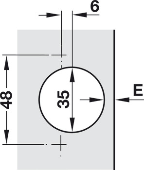 Balama aruncătoare, Häfele Duomatic 94°, pentru uşi groase şi profilate de până la 35 mm, montare aplicată