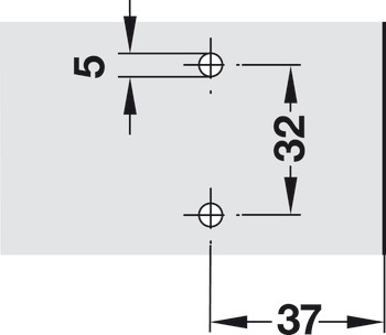 Plăcuță de montaj în cruce, Häfele Duomatic SM, aliaj de zinc, cu șuruburi speciale premontate și dibluri expandabile