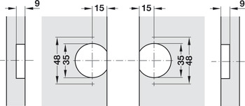 Balama pentru ușă pliantă, breșă 0-10 mm, Unghi de deschidere 110°