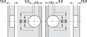 Balama pentru montare în unghi, GS 22,5, Unghi de deschidere 120°