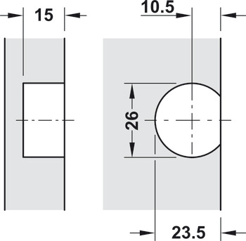 Balama pentru mecanisme de coborâre, deschidere la 90°, reglabilă în 3 direcții