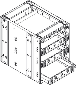 Corp din oțel cu sertare, Quick-Kit-600, unități de înălțime 1–3–3-3