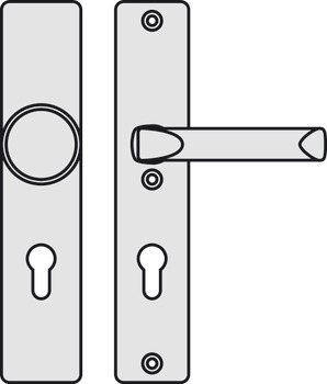 Set mânere de uşă, aluminiu, Hoppe, London 54/2222A/2440/113 ES0