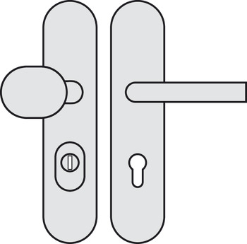 Set mânere de uşă, Inox, Hoppe, Marseille E86G/3332ZA/3310/1138Z categorie de rezistență la impact 1 (clasa de protecție 2)