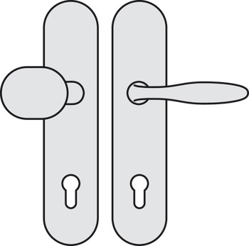 Set mânere de uşă, aluminiu, Hoppe, Verona 86G/3310/3410/1510 ES1 (rezistență la efracție)