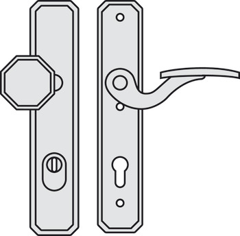 Set mânere pentru uși, Scheitter, oţel/alamă, Si-K291/05/194 categorie de rezistență la impact 1