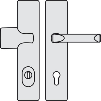 Set mânere de uşă, aluminiu, Hoppe, London 61/2222A/2210/113 ES1 (rezistență la efracție)