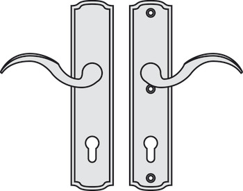 Set mânere de uşă, alamă, Hoppe, Meran M57/371A/370/112SH ES1 (rezistență la efracție)