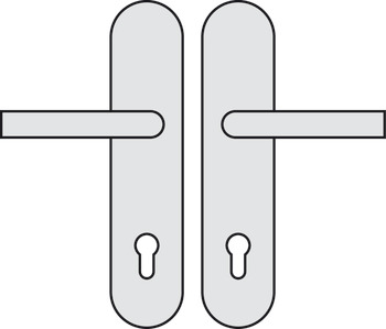 Set mânere de uşă, inox, Hoppe, Amsterdam E86G/3310/1400Z ES1 (rezistență la efracție)