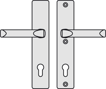 Set mânere de uşă, aluminiu, Hoppe, London 54/2221A/2440/113 ES0