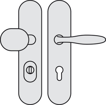 Set mânere de uşă, alamă, Hoppe, Verona M86G/3332ZA/3310/151 ES1 (rezistență la efracție)
