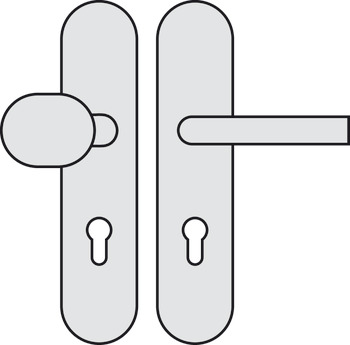 Set mânere de uşă, inox, Hoppe, Stockholm E86G/3331/3310/1440Z ES1 (rezistență la efracție)