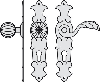 Set mânere de uşă, alamă, Hoppe, Athinai M158/19KV/19KVS
