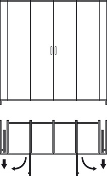 Mecanism pentru ușă glisantă pivotantă tip pocket door, Häfele Slido F-Park72 60B