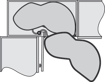 Ax cu înălțime reglabilă, extensie rotativă pentru dulapul de colț cu carusel, înălțime reglabilă