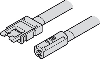 Cablu prelungitor pentru cablu alimentare bandă LED RGB Häfele Loox5, lățime 10 mm, sistem 12 V