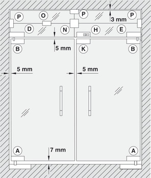 Conector, central, Startec, pentru uși din sticlă cu acțiune dublă