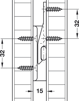 Piesă unghiulară, Keku AD 15, pentru distanța între panouri de 15 mm