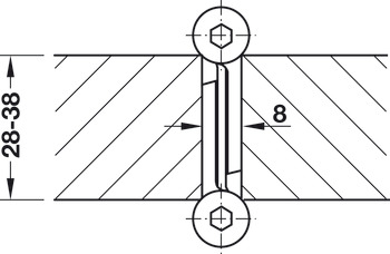 Balama cu arc cu acțiune dublă, DA, pentru uși de interior fără falț de până la 17/34 kg