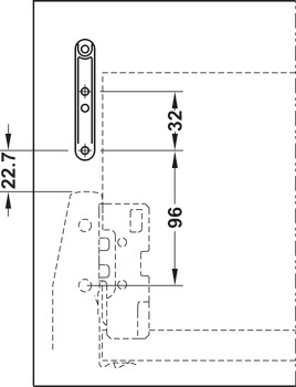 Element pentru inserție 8 mm, supraînălțare sertar Häfele Matrix Box P