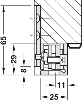 Receptor, Simonswerk VX 7535 3D, pentru uși interioare cu falț și aliniate de până la 400 kg