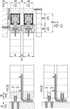 Sistem de uşi glisante, Hawa Telescopic 80/4, set