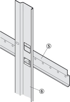 Profil suspendat, sistem de montaj pentru panel, vertical
