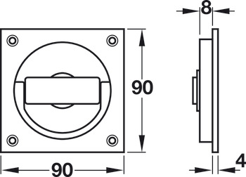 Mânere încastrate pentru uși glisante, FSB, mânere încastrate, model 4204-4203