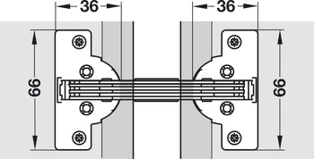 Balama pentru montare în unghi, GS 45, Unghi de deschidere 135°