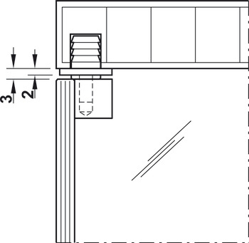 Balama pivot pentru ușă de sticlă, Unghi de deschidere de până la max. 130°, încadrat