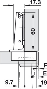 Balama aruncătoare, Duomatic 94°, pentru uși din lemn de până la 40 mm, montare aplicată