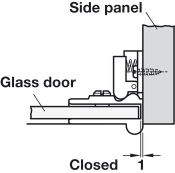 Balama pentru ușă de sticlă, pentru montarea uşii fără găurire în sticlă, montare încadrată