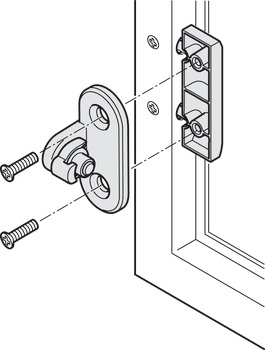 Adaptor, Pentru uşi cu basculare verticală cu cadru din aluminiu de 20 mm