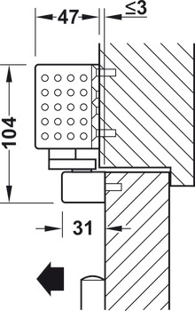 Închizător de ușă poziționat deasupra, TS 92 G Basic, construcție Contur, cu șină de ghidare, EN 1-4, Dorma
