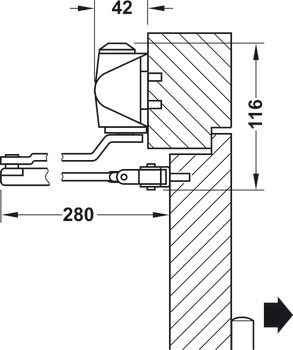 Închizător de ușă poziționat deasupra, Startec DCL 110, cu ansamblu braț, EN 3