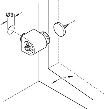 Închizător magnetic, tragere 3.0–4.0 kg, pentru montare cu dibluri, rotund