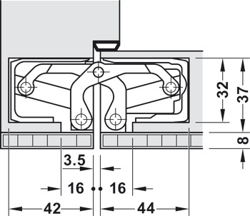Balama pentru uşă, Simonswerk TECTUS TE 640 3D A8, cu profil de dublare, pentru uși fără falț de până la 160 kg
