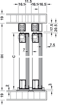 Sistem de uşi glisante, Slido Design 20 IF C A, set