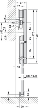 Sistem de uşi glisante, Slido Design 80-W, set