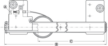 Mecanism pentru ușă glisantă pivotantă tip pocket door, Häfele Slido F-Park71 16A, montaj incadrat sau aplicat
