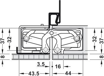 Balama pentru uşă, Simonswerk TECTUS TE 540 3D A8, ascuns, pentru uși fără falț de până la 100 kg